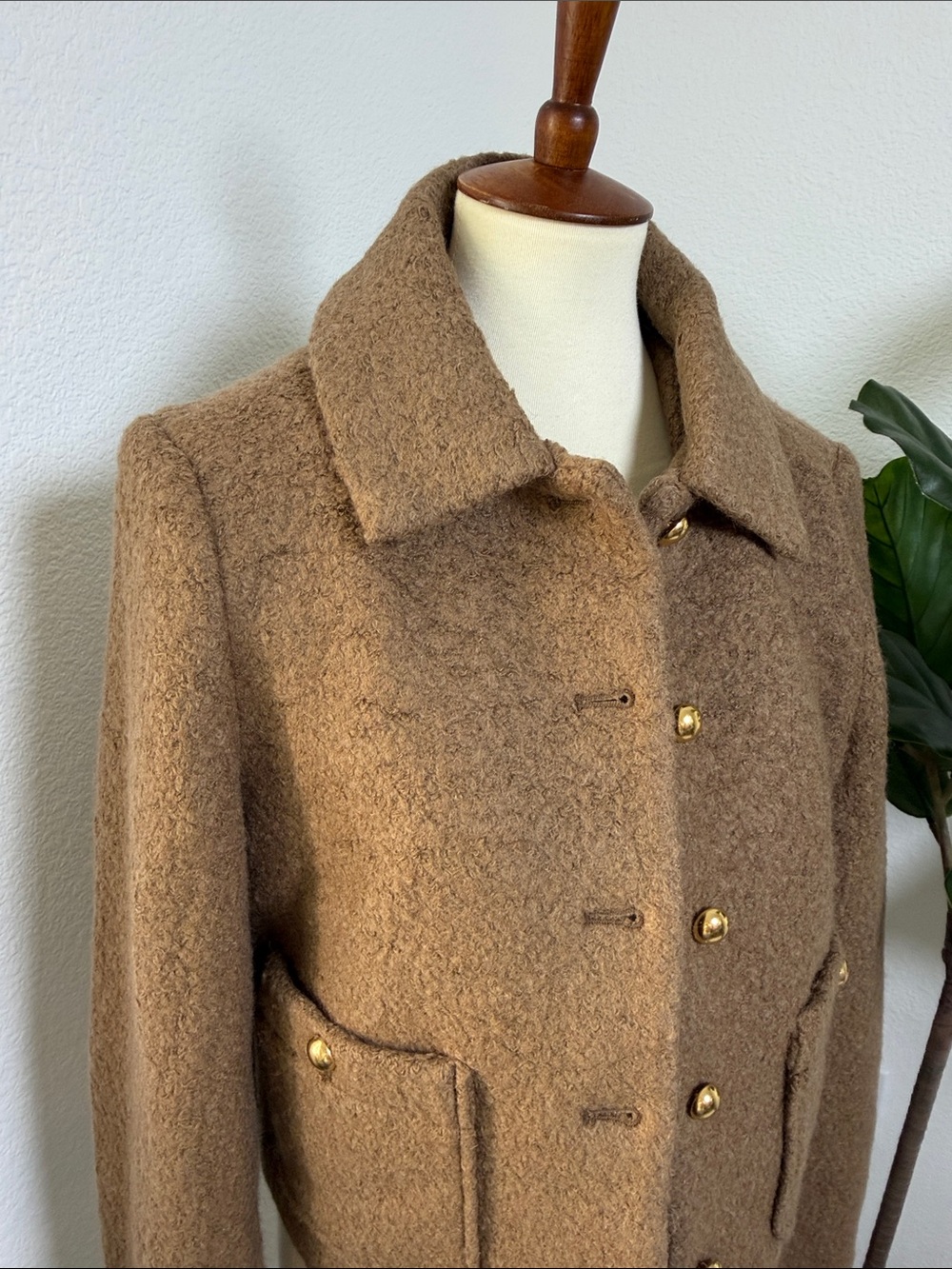 NWT OAK + FORT BOUCLE WOOL BLEND COLLARED JACKET - Picture 5 of 10